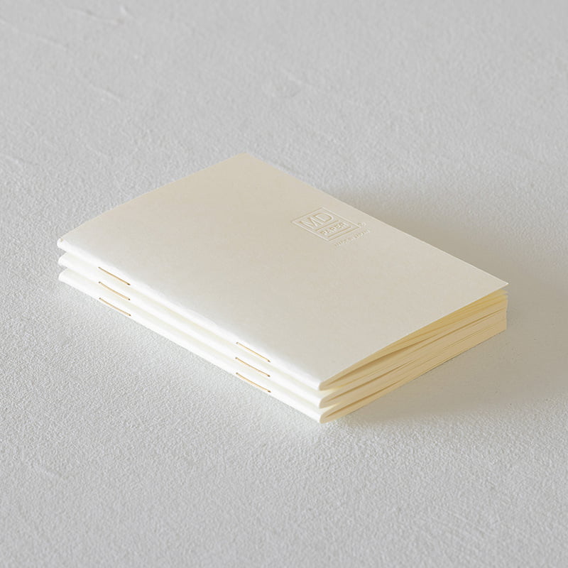 MD Paper | Midori Notizhefte Notizheft DIN A7 | MD Notebook Light Blank (blanko) – 3er Pack bei Nauli and Stories