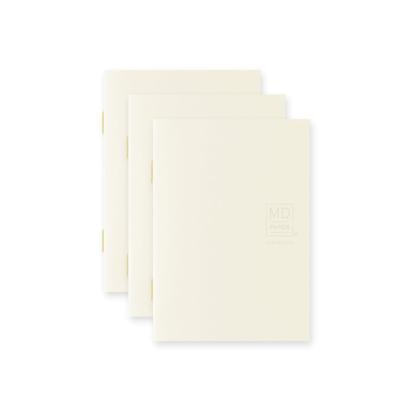 MD Paper | Midori Notizhefte Notizheft DIN A7 | MD Notebook Light Blank (blanko) – 3er Pack bei Nauli and Stories