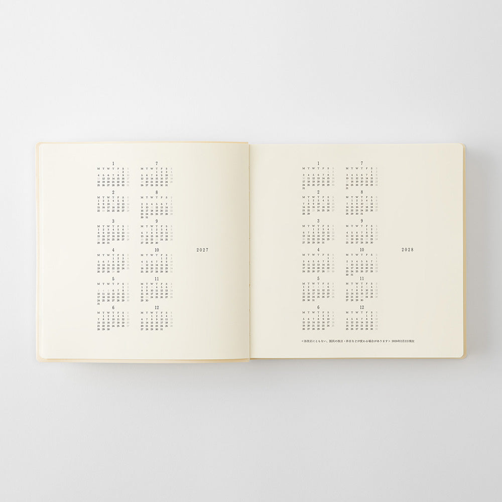 MD Paper | Midori Tageskalender NEW MD Notebook Diary A5 Square 1Day 1Page 2027 bei Nauli and Stories
