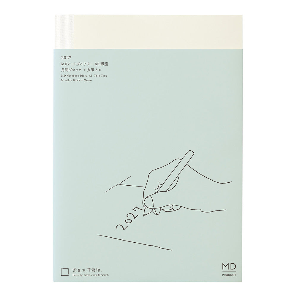 MD Product | Midori Monatskalender PRE-ORDER  MD Notebook Diary A5 Thin 2027 bei Nauli and Stories