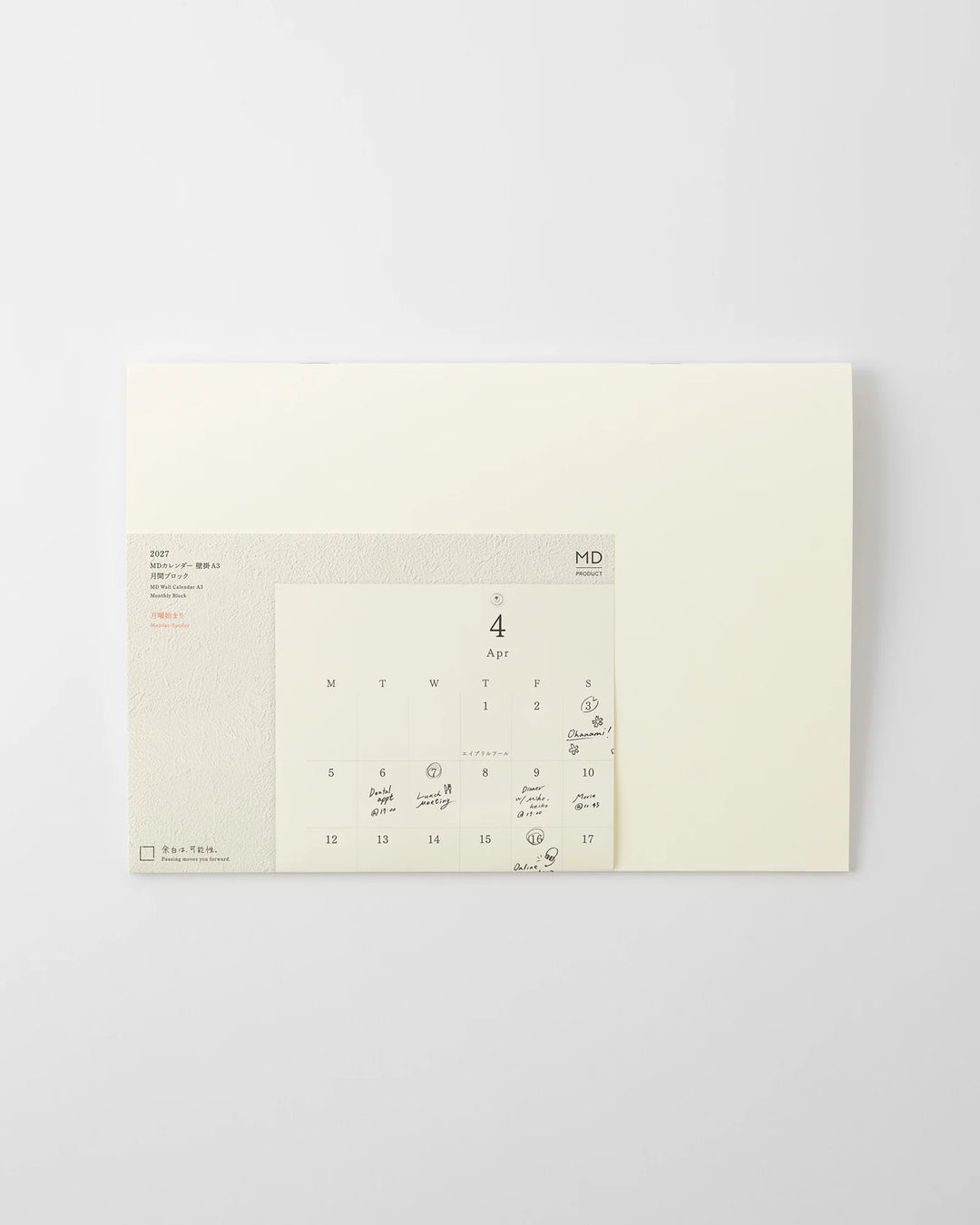 MD Product | Midori Wandkalender MD Calendar Folded Wall-Hanging A3 2027 bei Nauli and Stories