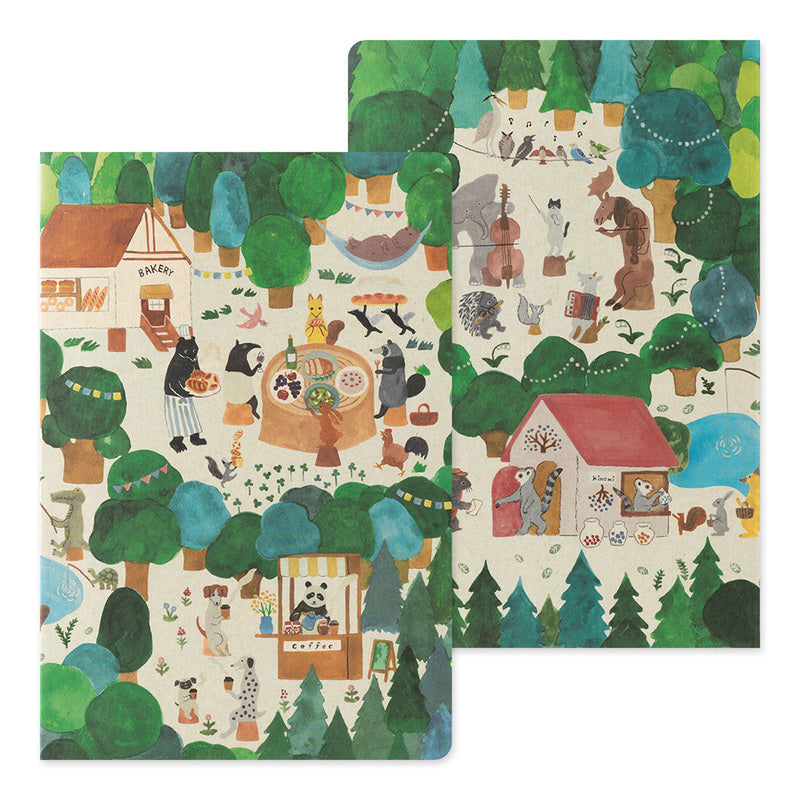 MD Product | Midori Yuru Log Notebook B6 Forest Animals bei Nauli and Stories