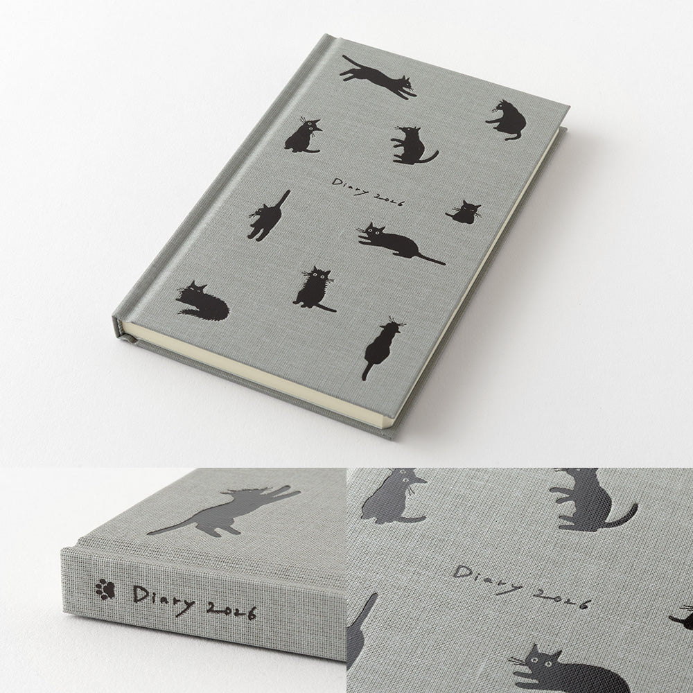 Midori 2026  book-style diary B6 Cat grey bei Nauli and Stories