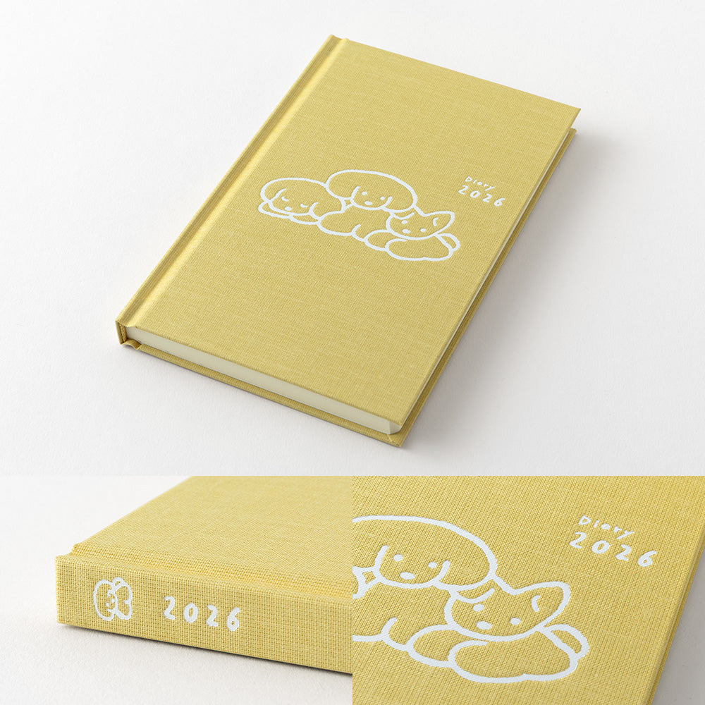 Midori 2026  book-style diary B6 Dog yellow bei Nauli and Stories