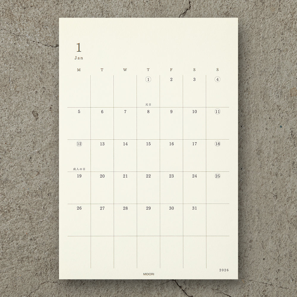 Midori 2026 MD DIary Sticker L bei Nauli and Stories