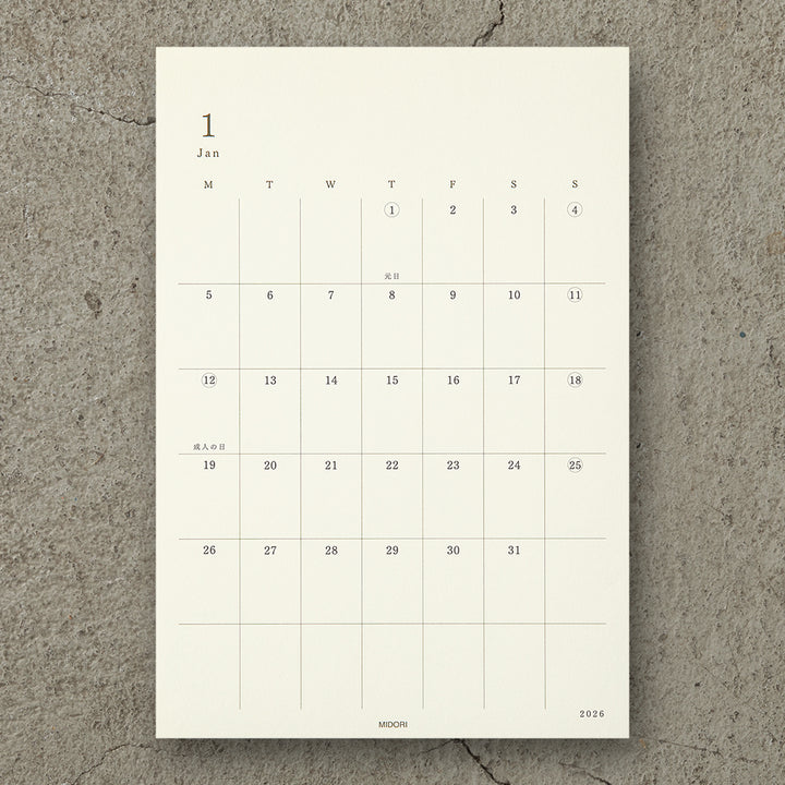 Midori 2026 MD DIary Sticker L bei Nauli and Stories