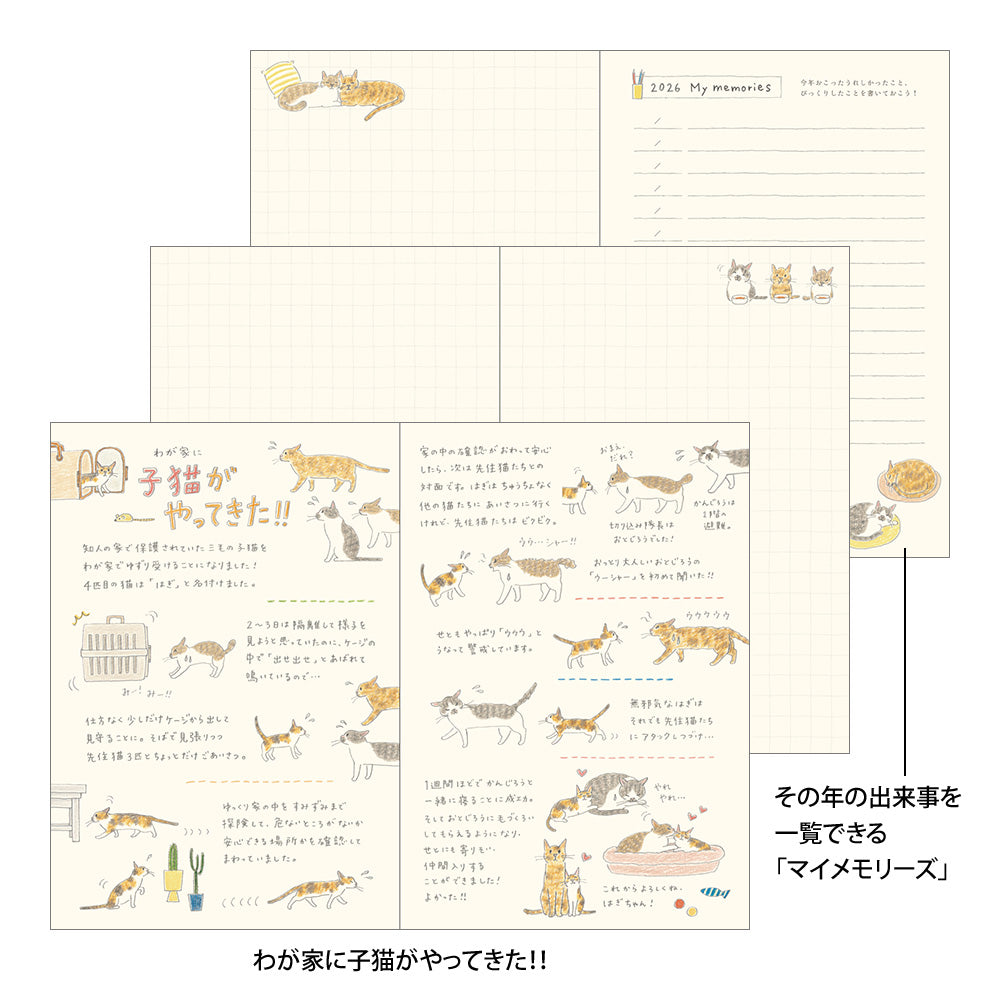 Midori 2026 Pocket Diary B6 Cat bei Nauli and Stories