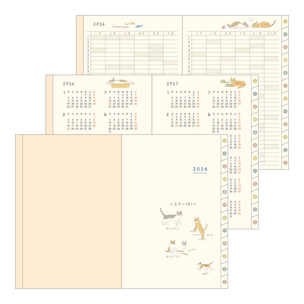 Midori 2026 Pocket Diary B6 Cat bei Nauli and Stories