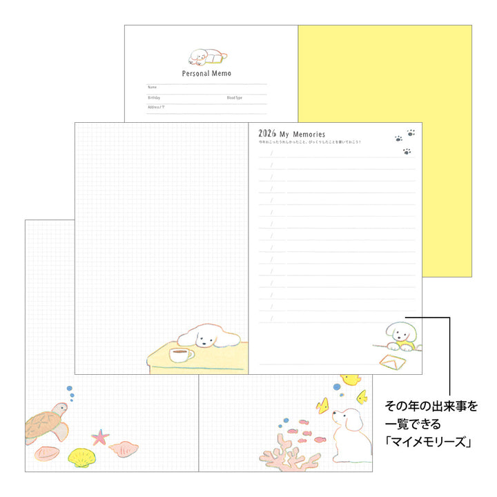 Midori 2026 Pocket Diary B6 Dog bei Nauli and Stories