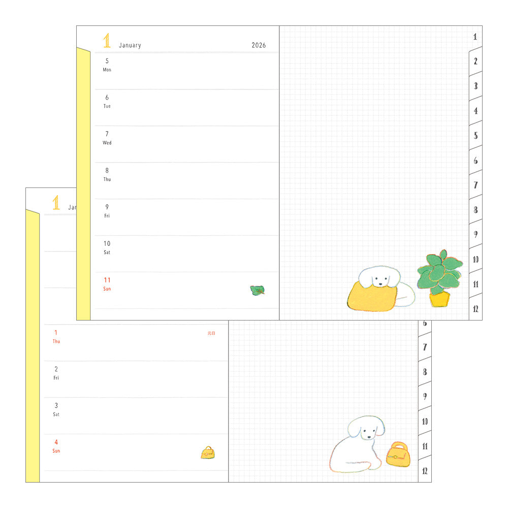 Midori 2026 Pocket Diary B6 Dog bei Nauli and Stories