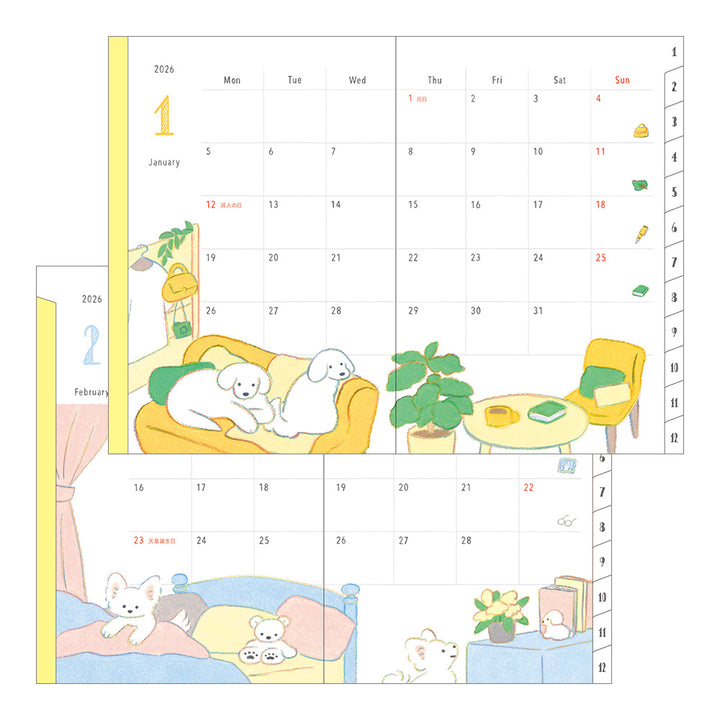 Midori 2026 Pocket Diary B6 Dog bei Nauli and Stories