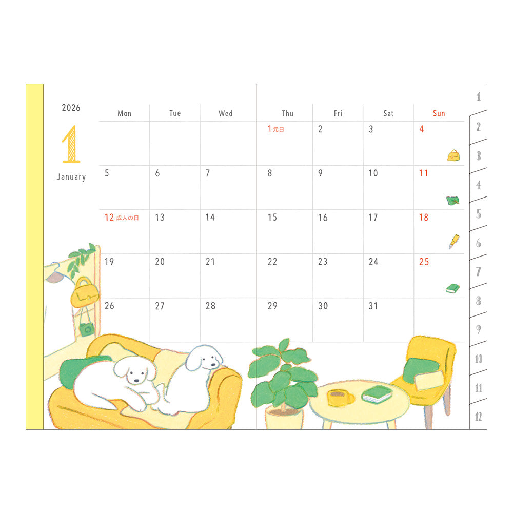 Midori 2026 Pocket Diary Mini Dog bei Nauli and Stories