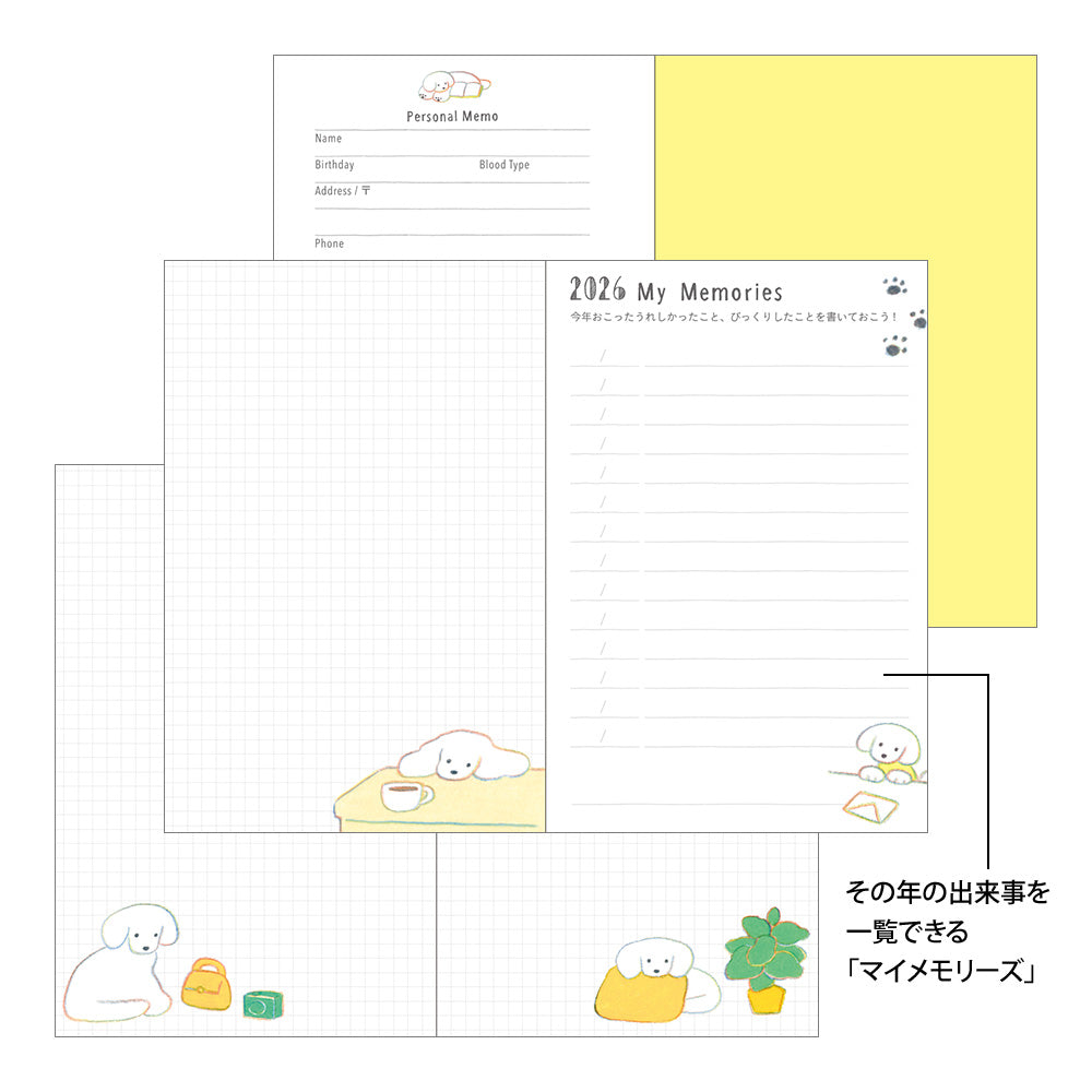 Midori 2026 Pocket Diary Mini Dog bei Nauli and Stories