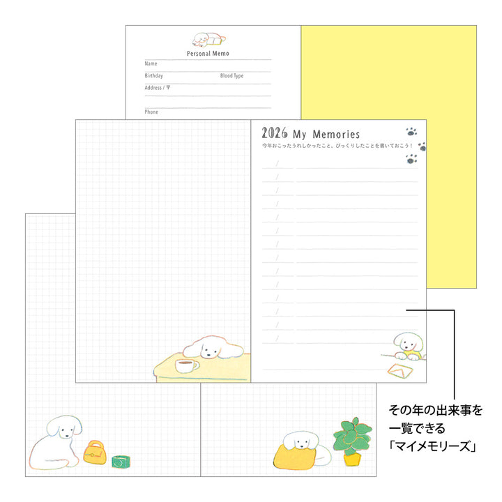 Midori 2026 Pocket Diary Mini Dog bei Nauli and Stories