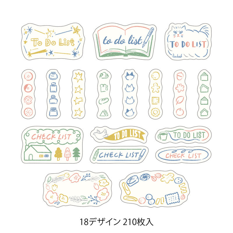 Midori Aufkleber Yuru Log Vol. 3 Roll Sticker List bei Nauli and Stories