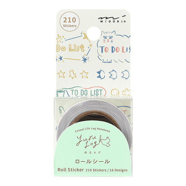 Midori Aufkleber Yuru Log Vol. 3 Roll Sticker List bei Nauli and Stories