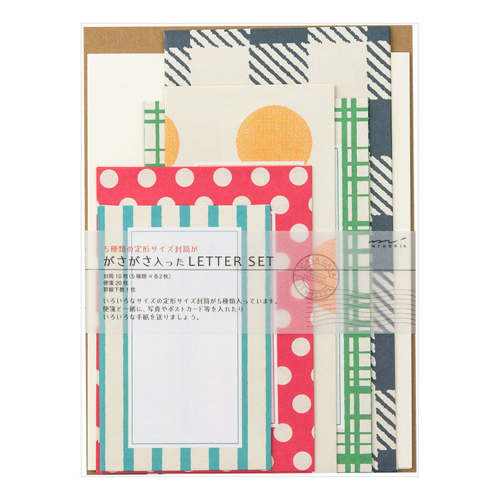 Midori Briefpapier Briefpapier bunt graphisch - 5 Envelopes Type Letter Set Color