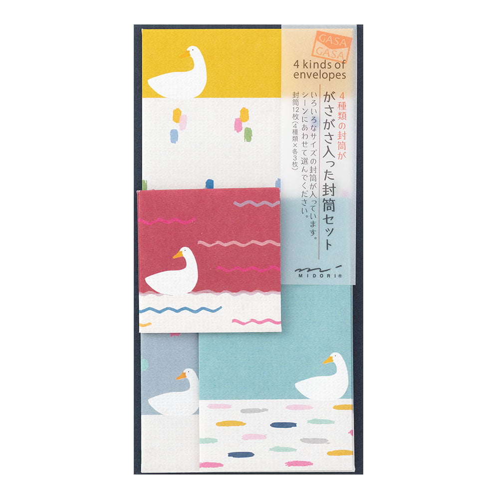 Midori Briefpapier Envelope Multiple Packed Ducks | Briefumschlag- Set Gänse