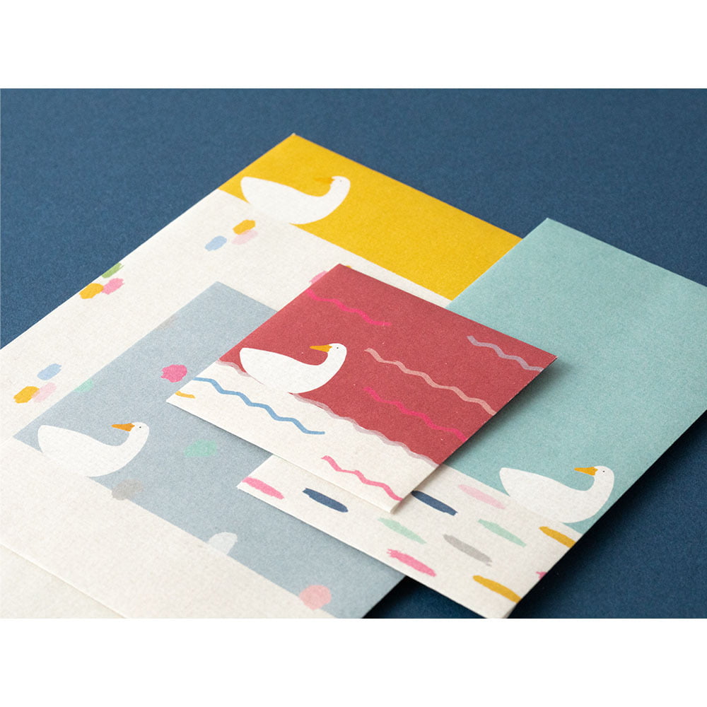 Midori Briefpapier Envelope Multiple Packed Ducks | Briefumschlag- Set Gänse