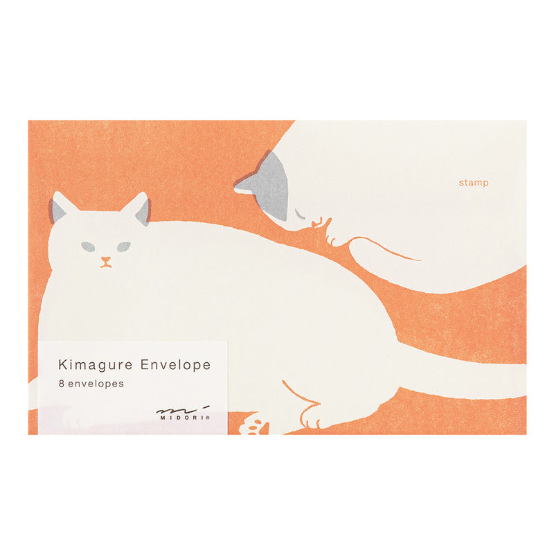 Midori Briefpapier Kimagure Easy & Cozy Envelope Cat – Briefumschläge mit Katzen bei Nauli and Stories