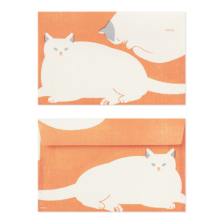 Midori Briefpapier Kimagure Easy &amp; Cozy Envelope Cat – Briefumschläge mit Katzen bei Nauli and Stories