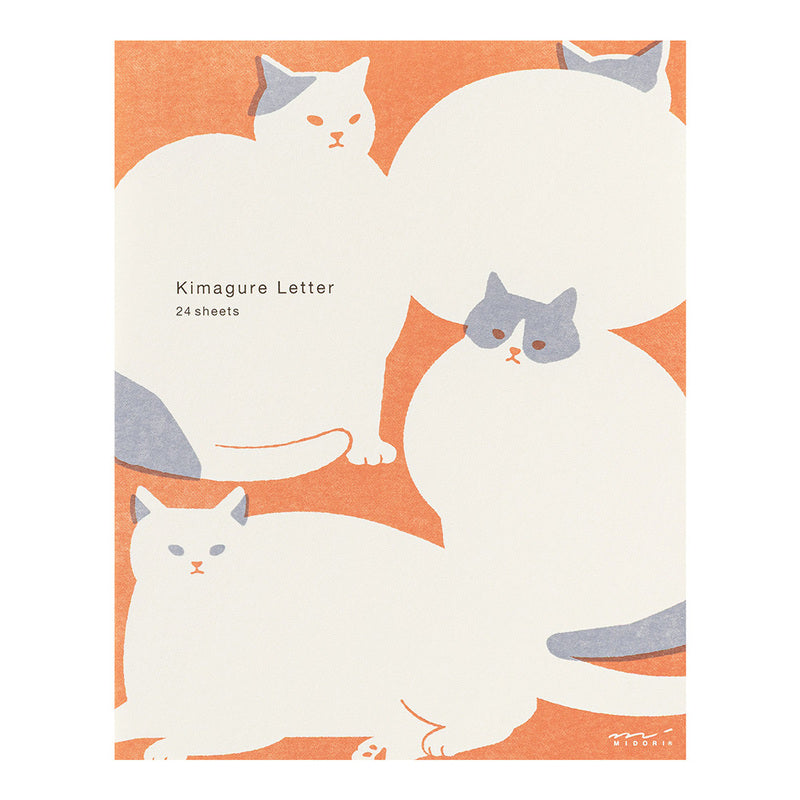 Midori Briefpapier Kimagure Easy & Cozy Letter Pad Cat – Briefpapier mit Katzen-Motiv bei Nauli and Stories