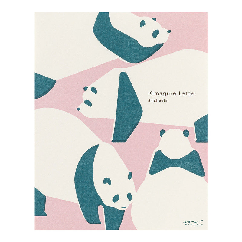 Midori Briefpapier Kimagure Easy & Cozy Letter Pad Panda – Briefpapier mit Panda-Motiv bei Nauli and Stories