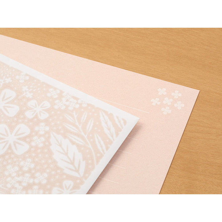 Midori Briefpapier Letterset Watermark Flower bei Nauli and Stories