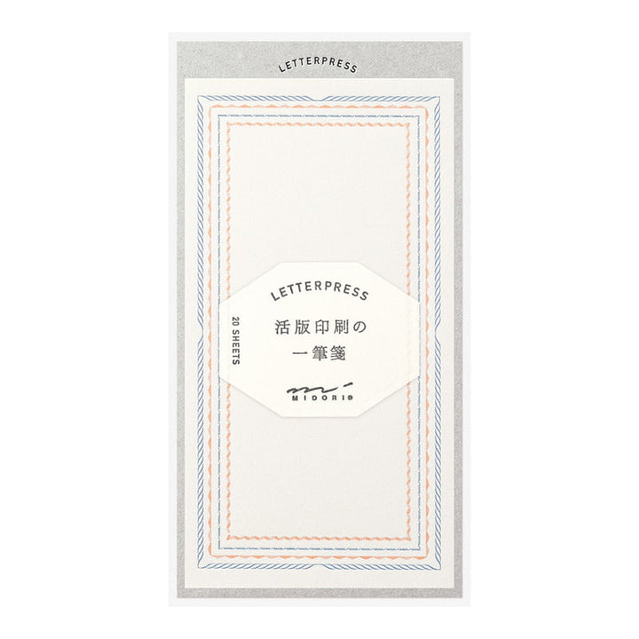 Midori Briefpapier One Stroke Letter Paper - blau - rot bei Nauli and Stories