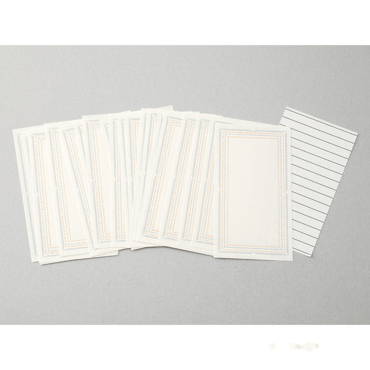 Midori Briefpapier One Stroke Letter Paper - blau - rot bei Nauli and Stories