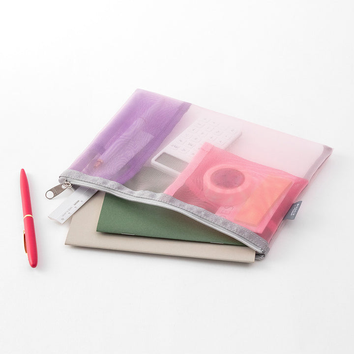 Midori Federmäppchen Pen & Tool Pouch – Mesh Pink bei Nauli and Stories