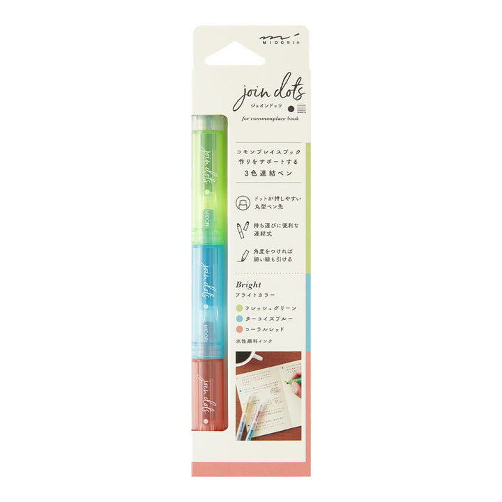 Midori Filzstifte Connecting Pen Join Dots Bright