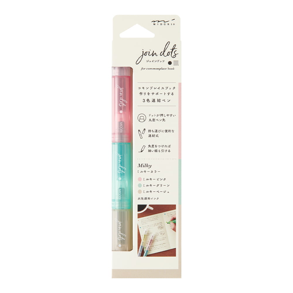 Midori Filzstifte Connecting Pen Join Dots Milky