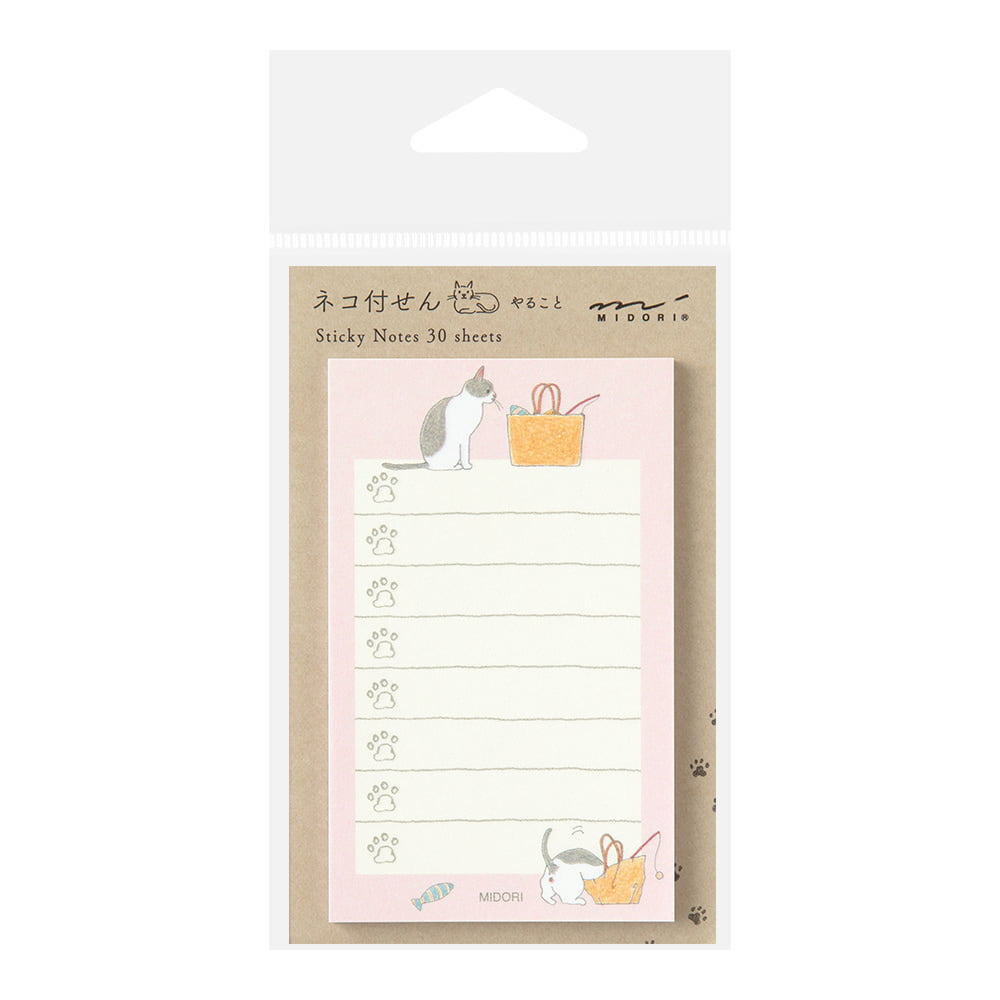 Midori Haftnotitzzettel Sticky Notes To Do Cat Pink