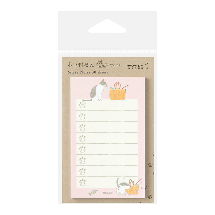 Midori Haftnotitzzettel Sticky Notes To Do Cat Pink