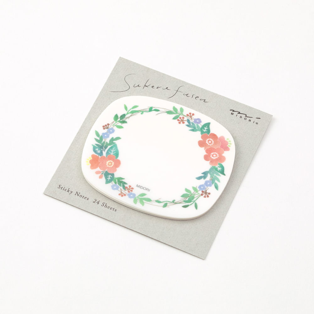 Midori Haftnotitzzettel Sticky Notes Transparency Wreath