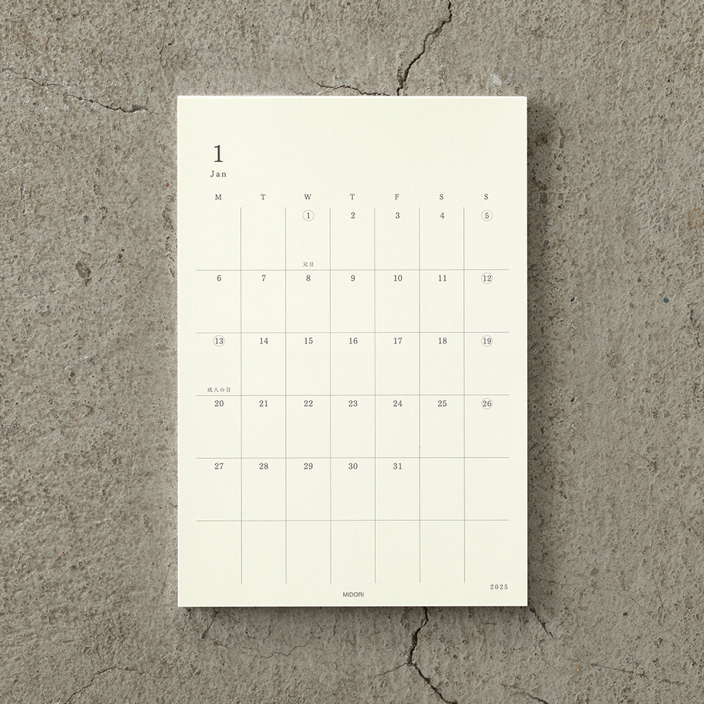 Midori Kalender MD Diary Sticker M 2025