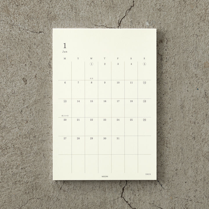 Midori Kalender MD Diary Sticker M 2025