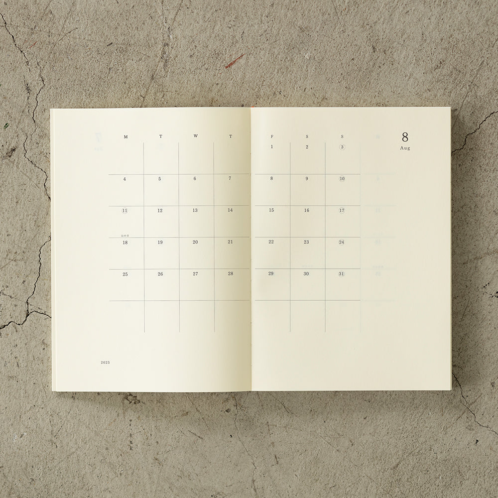 Midori Kalender MD Notebook Diary A5 2025