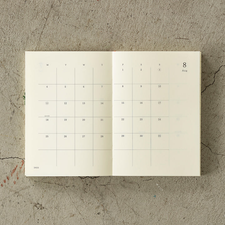 Midori Kalender MD Notebook Diary A6 2025