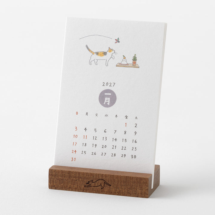 Midori Kalender Stand Calendar Cat 2027 bei Nauli and Stories