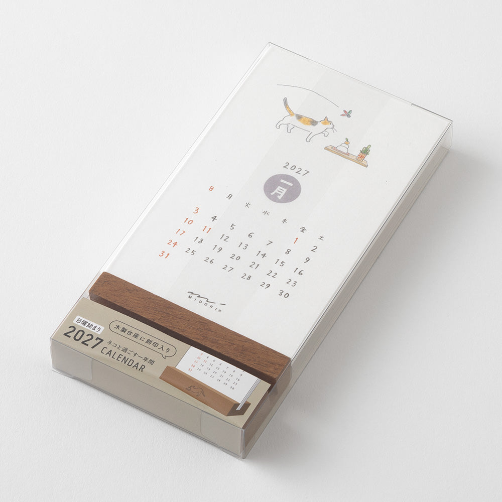 Midori Kalender Stand Calendar Cat 2027 bei Nauli and Stories