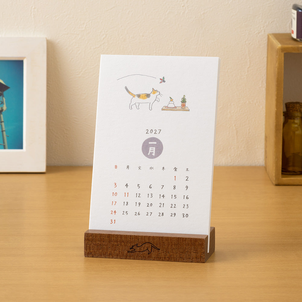 Midori Kalender Stand Calendar Cat 2027 bei Nauli and Stories