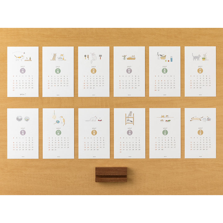 Midori Kalender Stand Calendar Cat 2027 bei Nauli and Stories