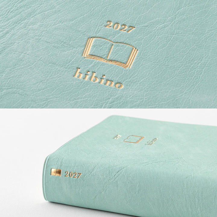 Midori Monatskalender 2027 Diary hibino A6 Blue Green | Kalender bei Nauli and Stories