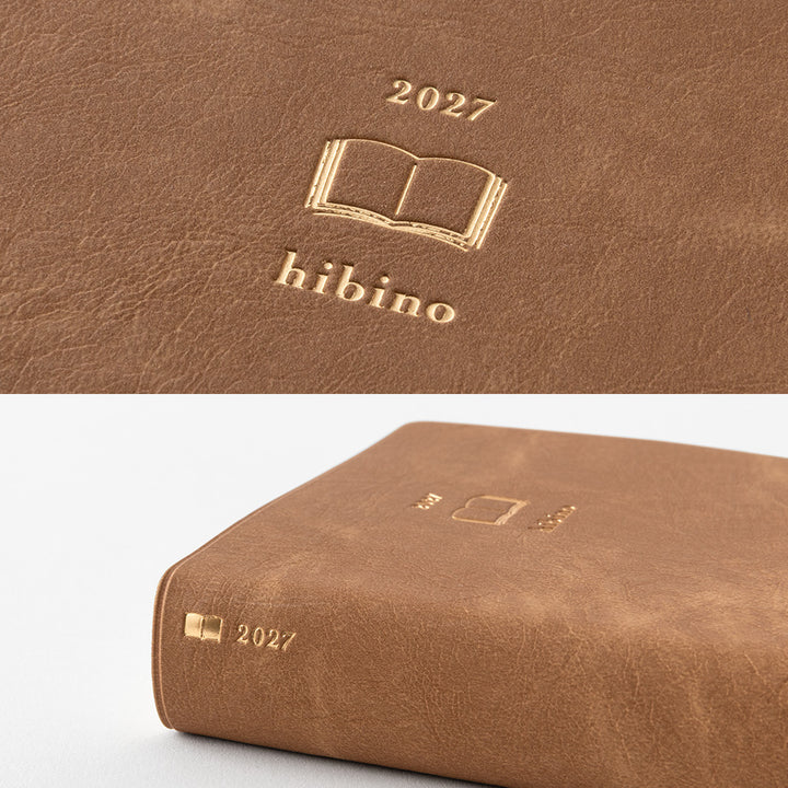 Midori Monatskalender 2027 Diary hibino A6 Camel | Kalender bei Nauli and Stories