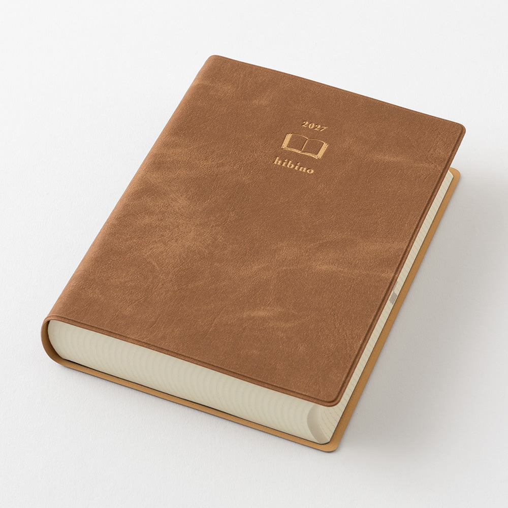 Midori Monatskalender 2027 Diary hibino A6 Camel | Kalender bei Nauli and Stories