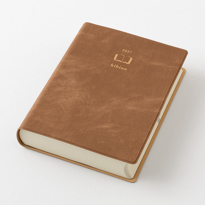 Midori Monatskalender 2027 Diary hibino A6 Camel | Kalender bei Nauli and Stories
