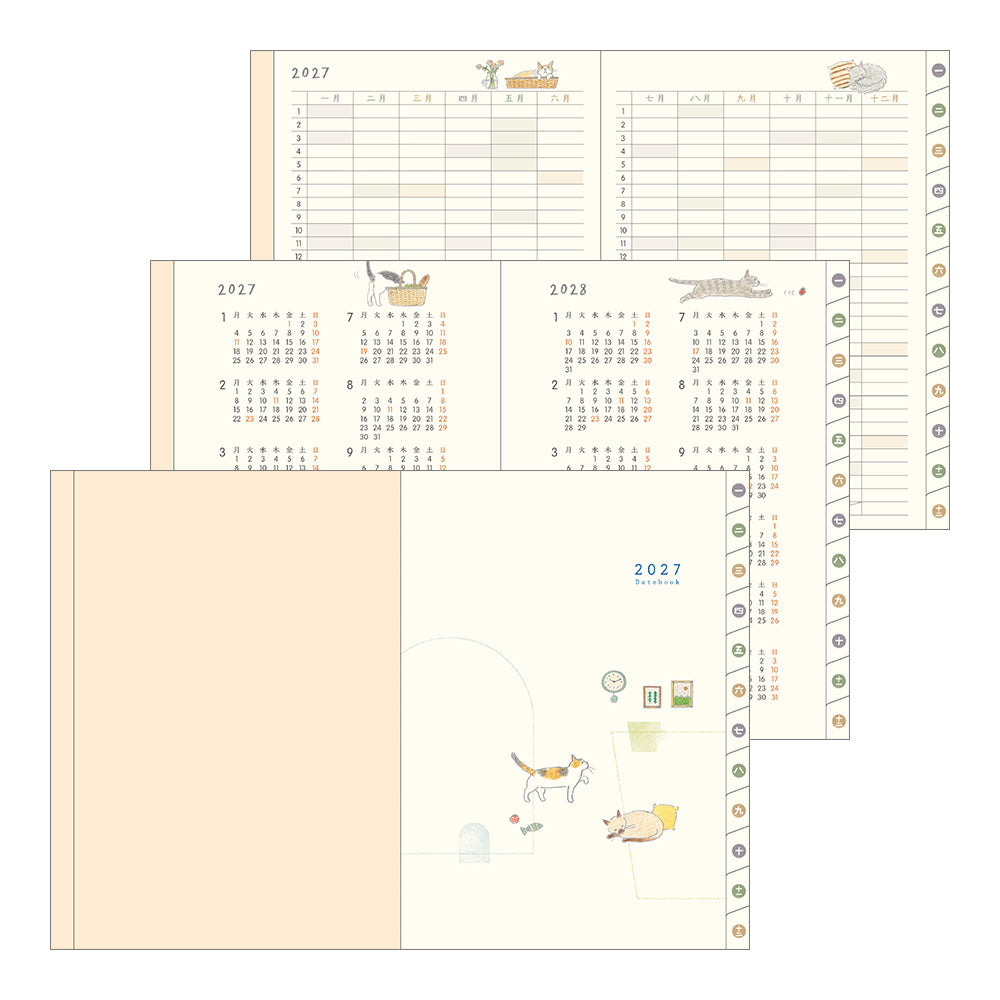 Midori Monatskalender 2027 Pocket Diary A6 Cat | Kalender bei Nauli and Stories