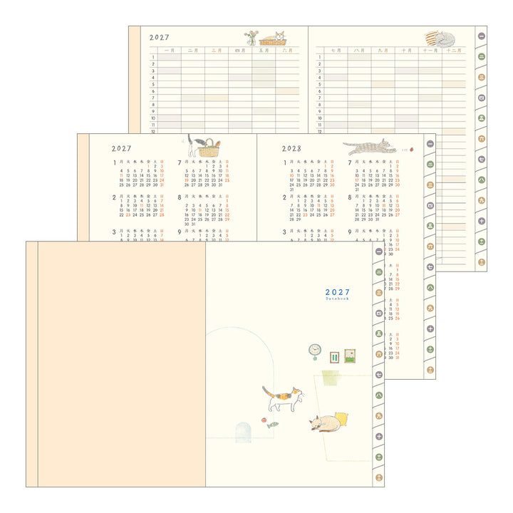Midori Monatskalender 2027 Pocket Diary A6 Cat | Kalender bei Nauli and Stories